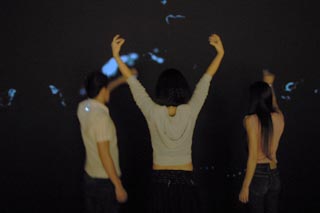 visitors to the installation